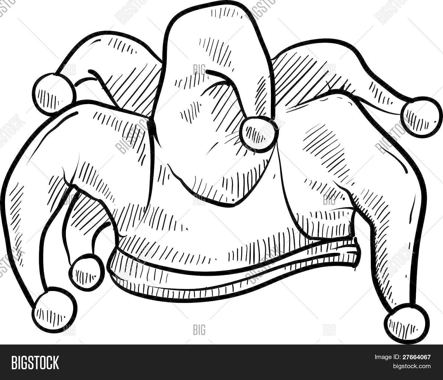 1500x1285 Jester's Cap Drawing Vector Amp Photo Bigstock