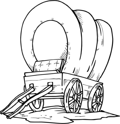 463x480 Wood Covered Wagon Coloring Page Free Printable Coloring Pages