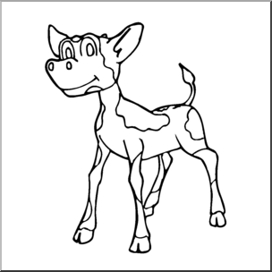 304x304 Clip Art Cartoon Cow Calf Bampw I Abcteach