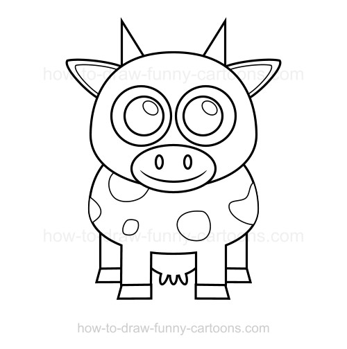 500x504 How To Draw A Cow