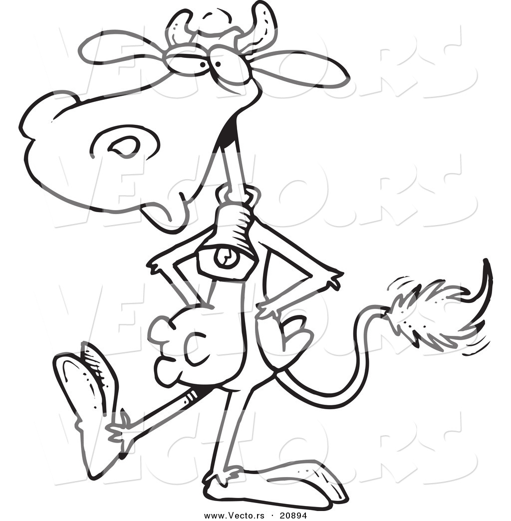 1024x1044 Vector Of A Cartoon Cow Wearing A Bell And Walking Upright