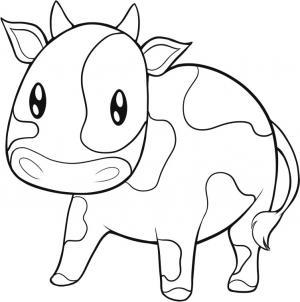300x302 How To Draw An Easy Cow Drawings! Cow, Easy
