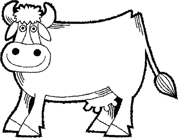 600x465 Coloring Page Cow Cartoon Of Smiling Cow Colouring Page Coloring
