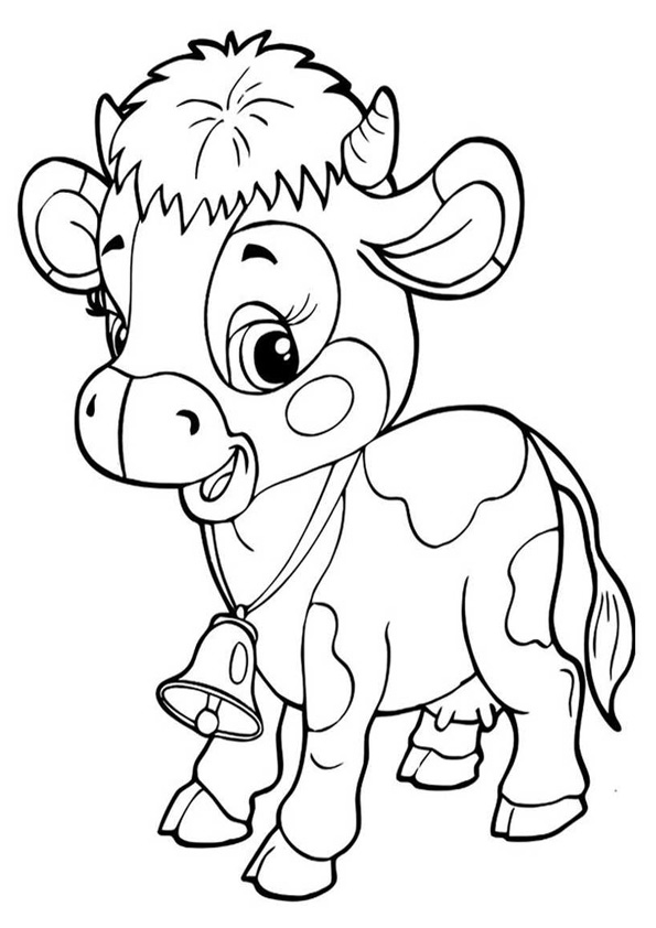 595x842 Cute Cow Coloring Pages For Kids