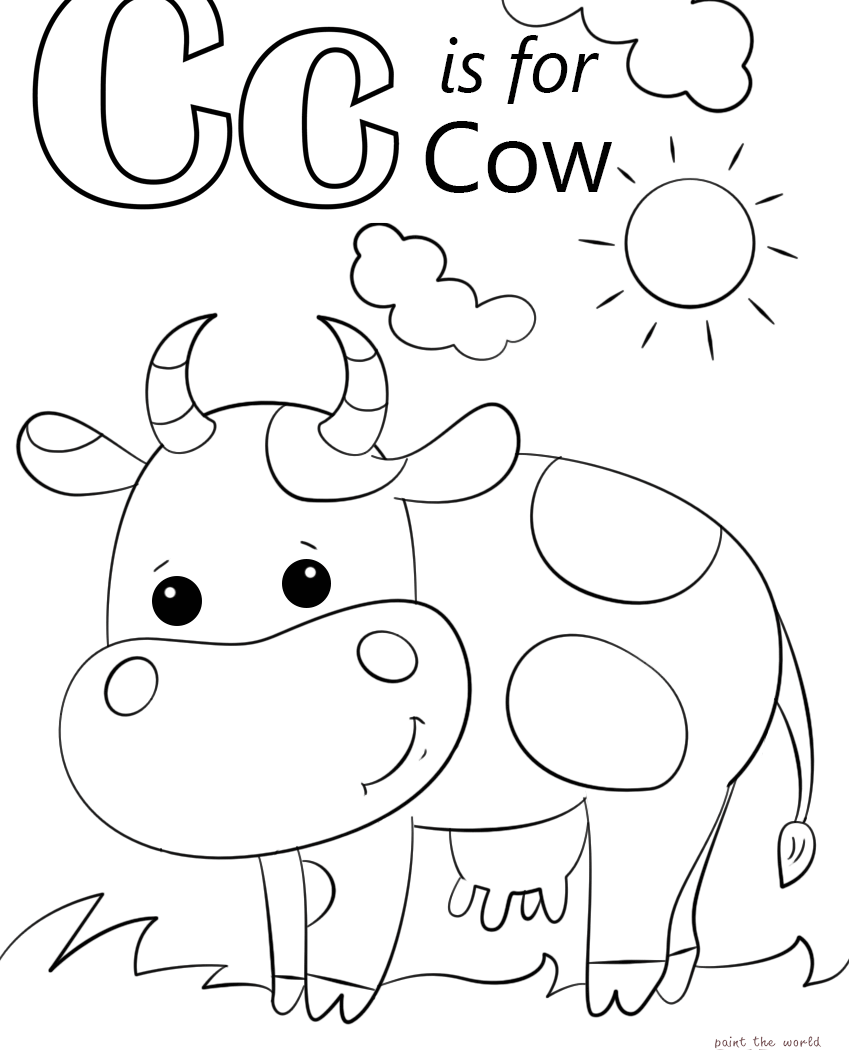 849x1050 Letter C Coloring Pages For Cat Stunning Printable Kids