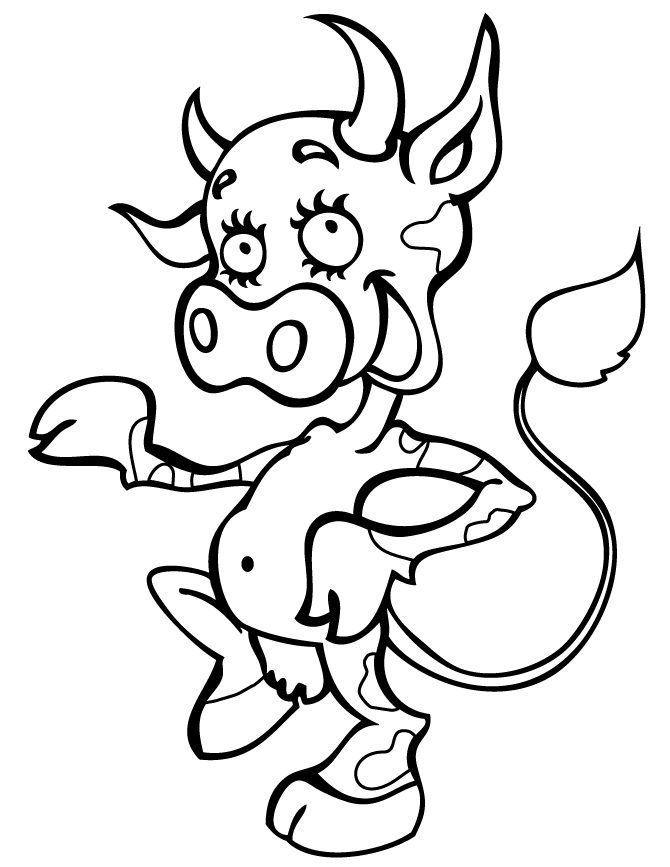 670x867 Smiling Happy Cow For Kids Coloring Page H Amp M Coloring Pages