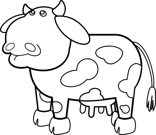 600x520 Cow Outline Clip Art Free Vector In Open Office Drawing Svg ( Svg