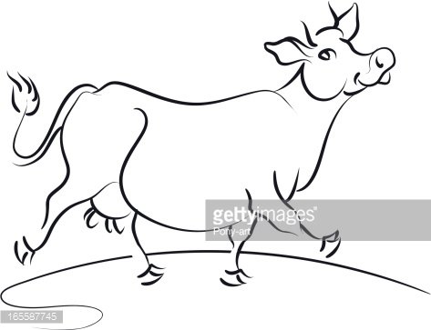 473x363 Cow Outline Premium Clipart