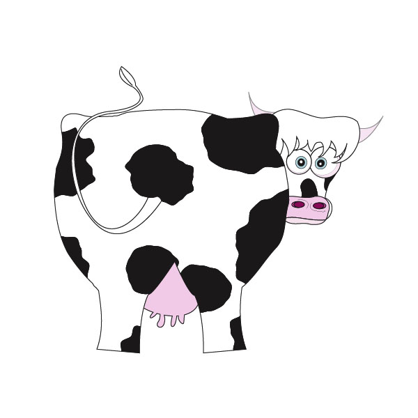600x600 Create A Milk Bottle With A Funny Cow Label