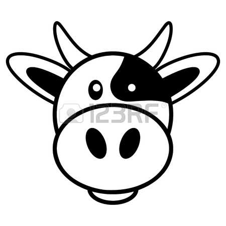 450x450 Simple Cartoon Of A Cute Cow Royalty Free Cliparts, Vectors,