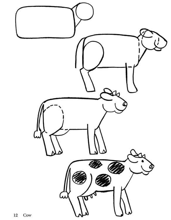 Cow Drawing Step By Step at GetDrawings | Free download