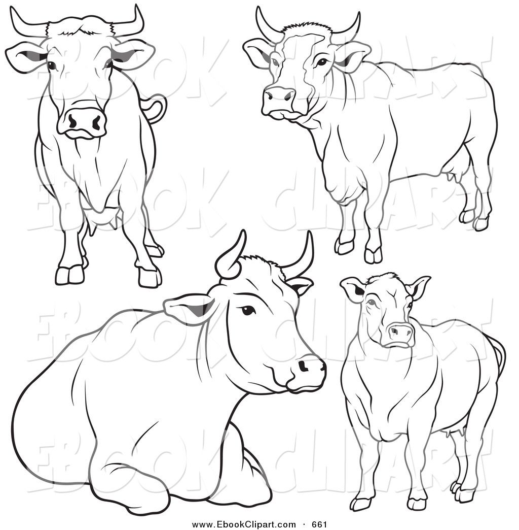 1024x1044 Great Set Of Cows Farm Animals Cow, Drawings