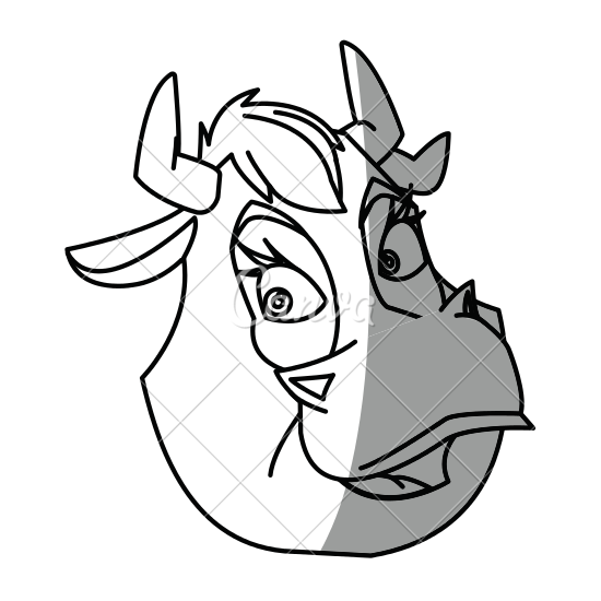 550x550 Cow Head Cartoon