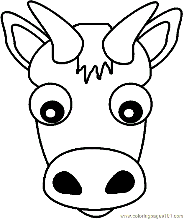 624x744 Cow Head Coloring Page