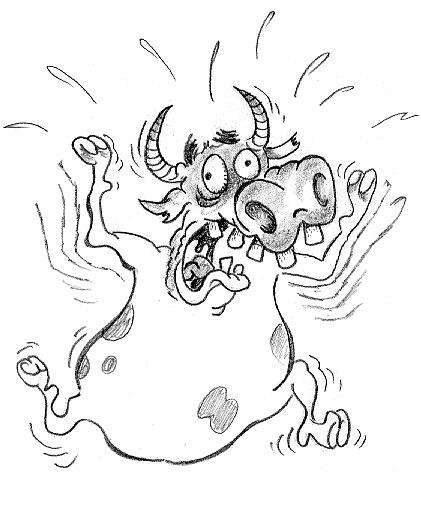 421x512 Crazy Cow Drawing By Ersin Ipek