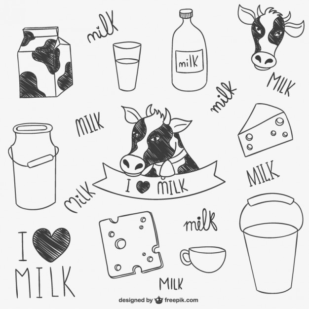 626x626 Milk Drawings Collection Vector Free Download