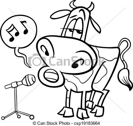 450x426 Singing Cow Cartoon Coloring Page. Black And White Cartoon Clip