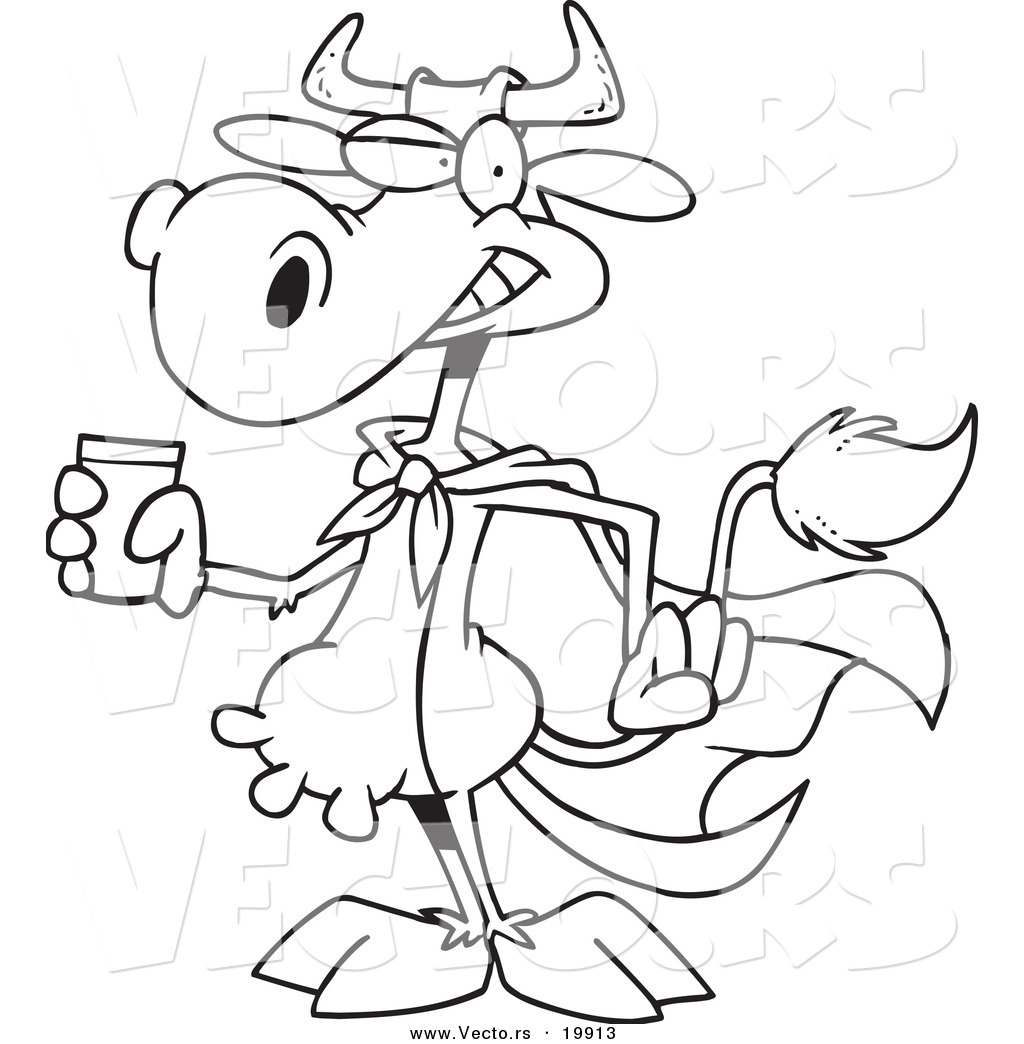 1024x1044 Vector Of A Cartoon Super Cow Holding A Glass Of Milk