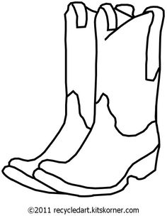 236x304 Blank Cowboy Boots Free Embroidery Pattern Western