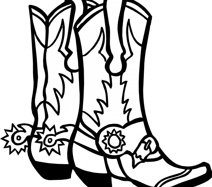 678x600 How To Draw Cowboy Boots Kids Coloring