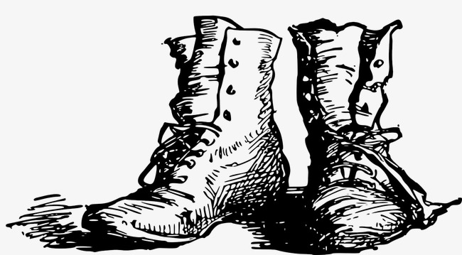 650x359 Hand Painted Boots, Black And White, Footwear, Hand Drawn Line Png