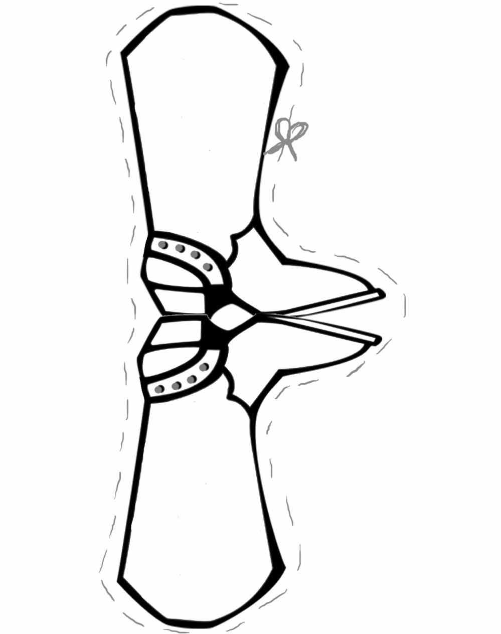 999x1264 Simple Cowboy Boot Drawing