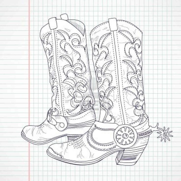736x736 Drawn Boots Cowboyboot