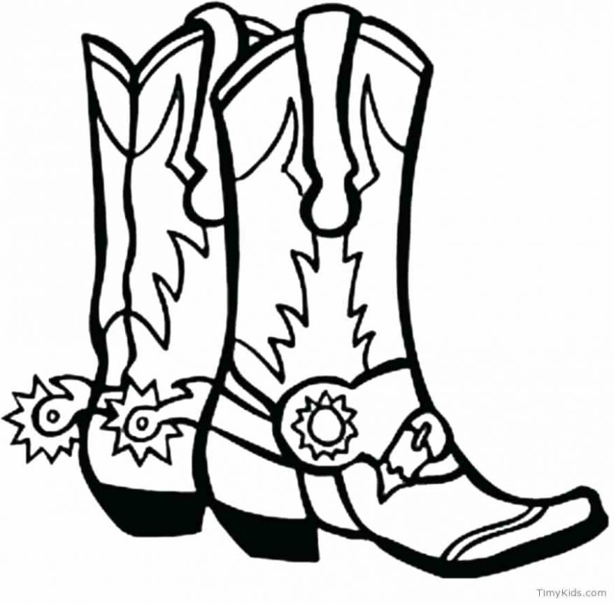 878x862 Cowboy Boots Coloring Pages 134 Various Boot Page And Hat Cowboy