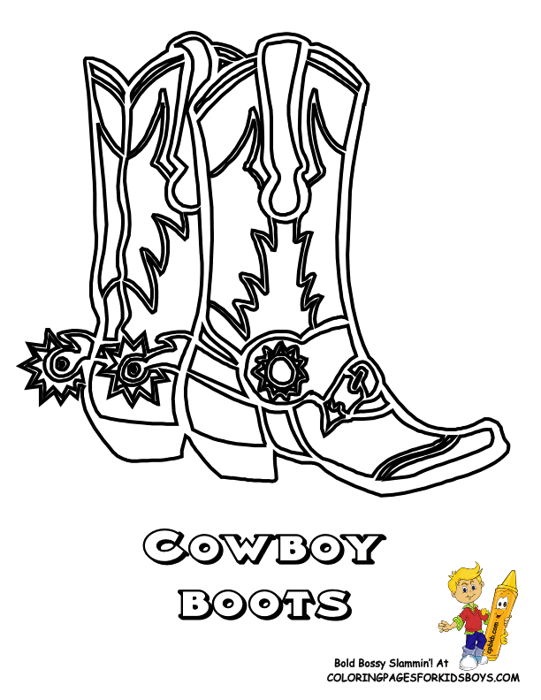 612x792 Cowboy Boots Coloring Page 507983