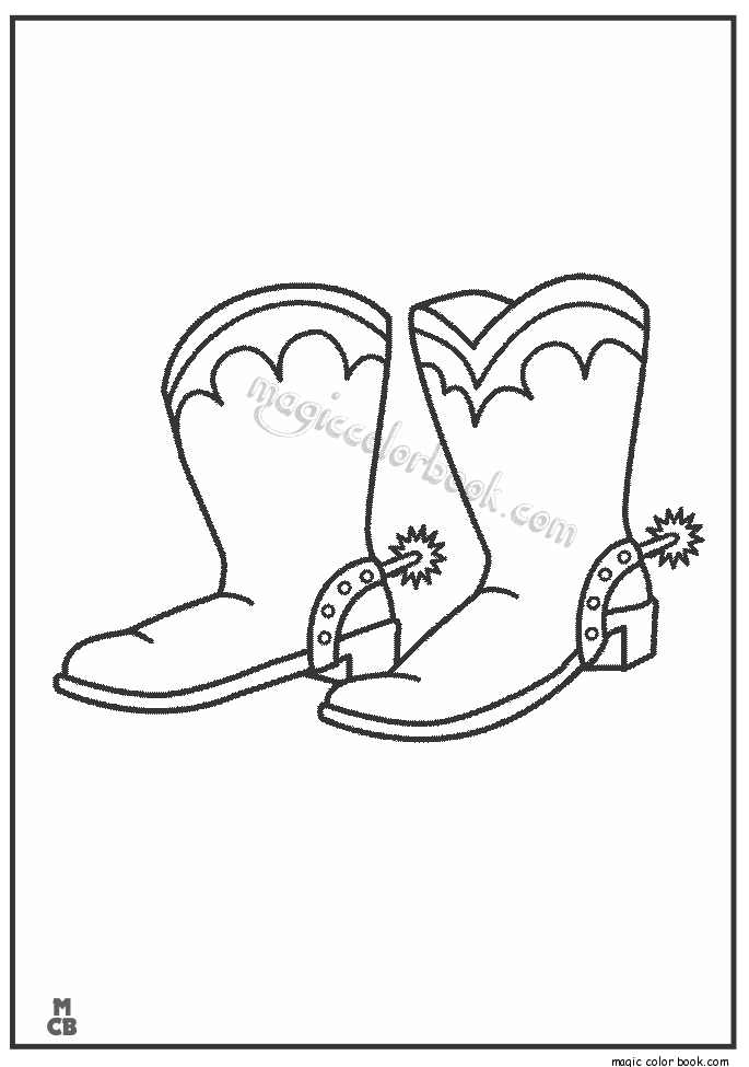 685x975 Cowboy Boots Coloring Pages