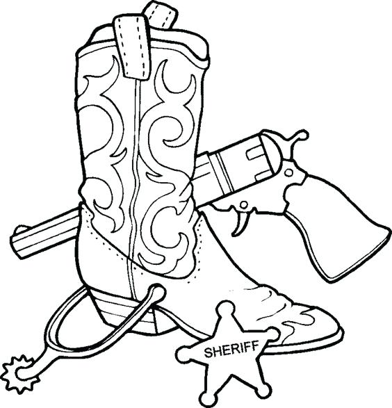 564x587 Old Boot Coloring Page