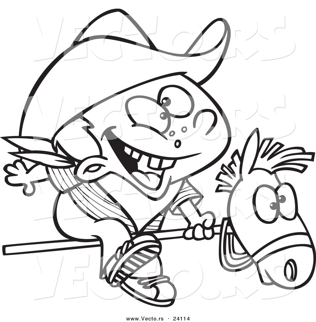 1024x1044 Cowboy Cartoon Drawings Vector Of Cartoon Kid Cowboy Riding