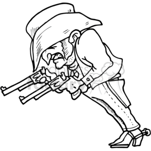 300x300 Royalty Free Angry Cowboy Drawing 373477 Vector Clip Art Image