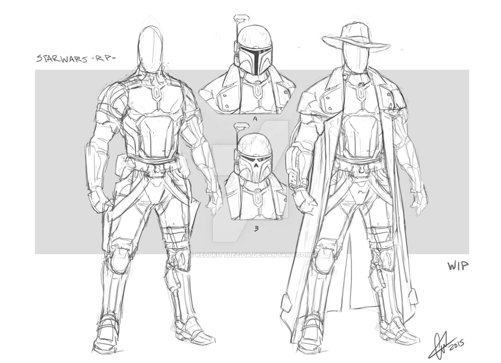 1024x743 Starwars Rp Mando Cowboy [Sketch] By Redskittlez Da