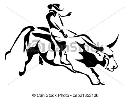450x338 Bull Riding Clipart