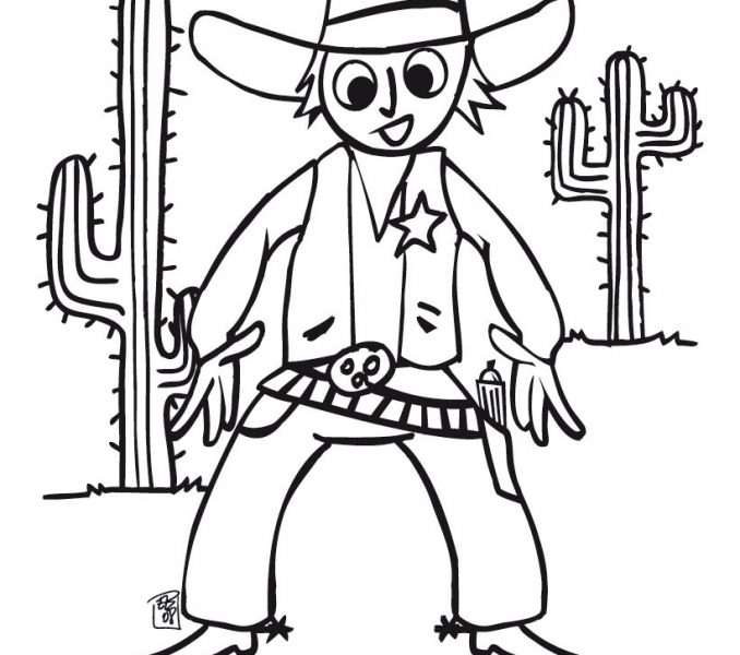 678x600 Cowboy Printable Coloring Pages Kids Coloring