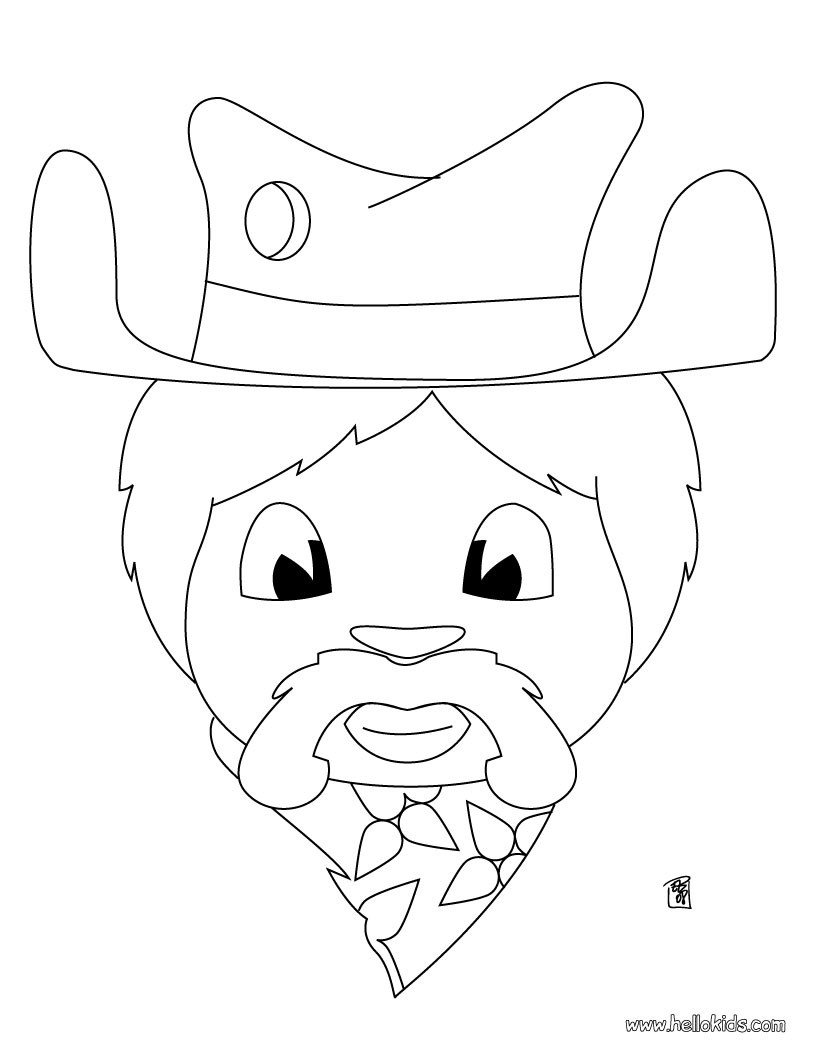 820x1060 Cowboy Head Coloring Pages