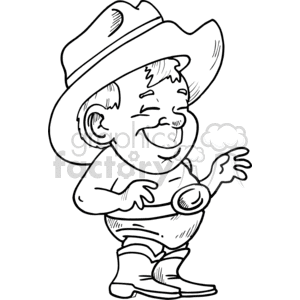 300x300 Royalty Free A Black And White Boy In His Underwear Wearing Cowboy