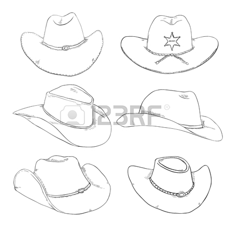 450x450 Vector Cartoon Sheriff Cowboy Hat With Gold Star Badge On White