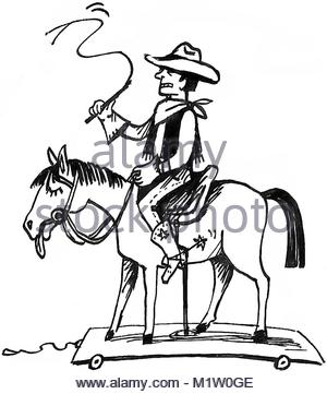 300x361 Drawing Sketch Style Illustration Of A Cowboy Holding Lasso Riding