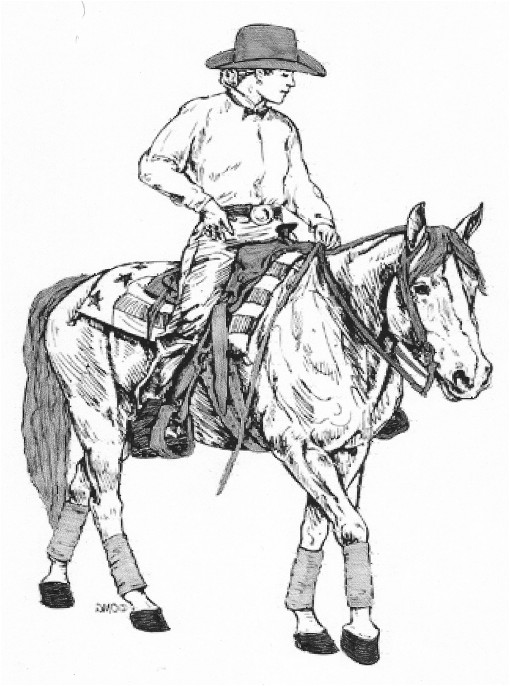 Cowboy On Horse Drawing at GetDrawings | Free download