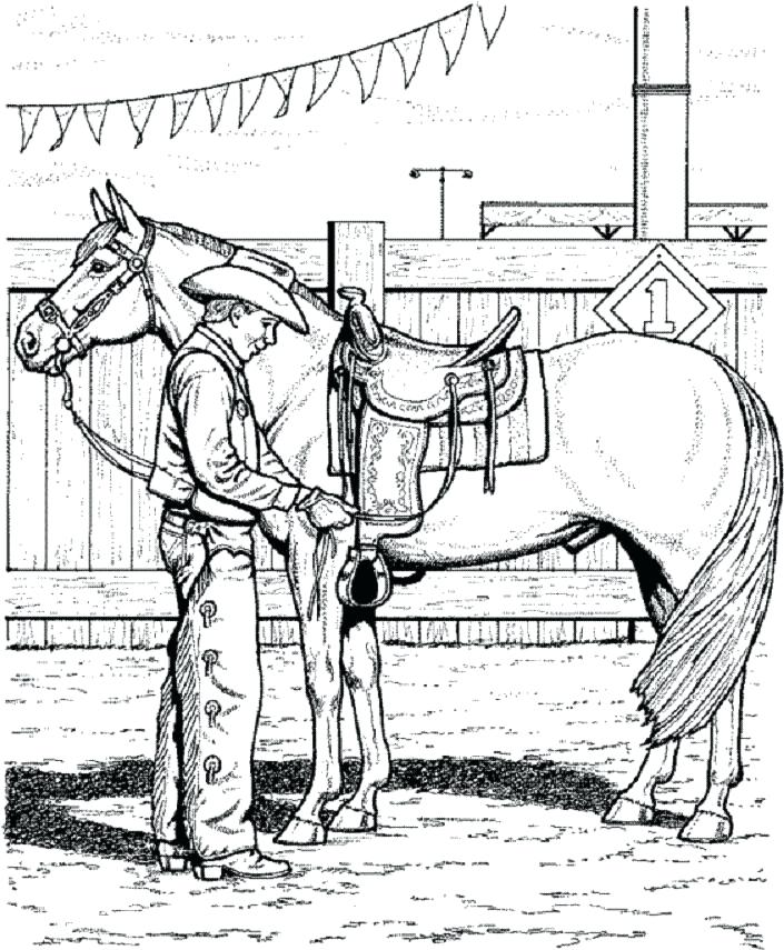 705x855 Fashionable Idea Western Horse Coloring Pages Cowboy 39 Various