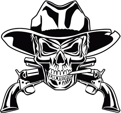 400x375 Cowboy Skull 10 Inch Embroidery Designs