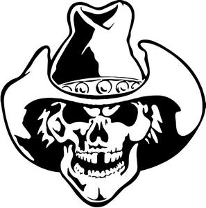 297x300 Cowboy Skull Decal Sticker