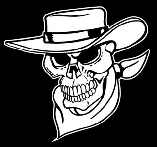 320x300 Cowboy Western Skull 1 Decal Sticker