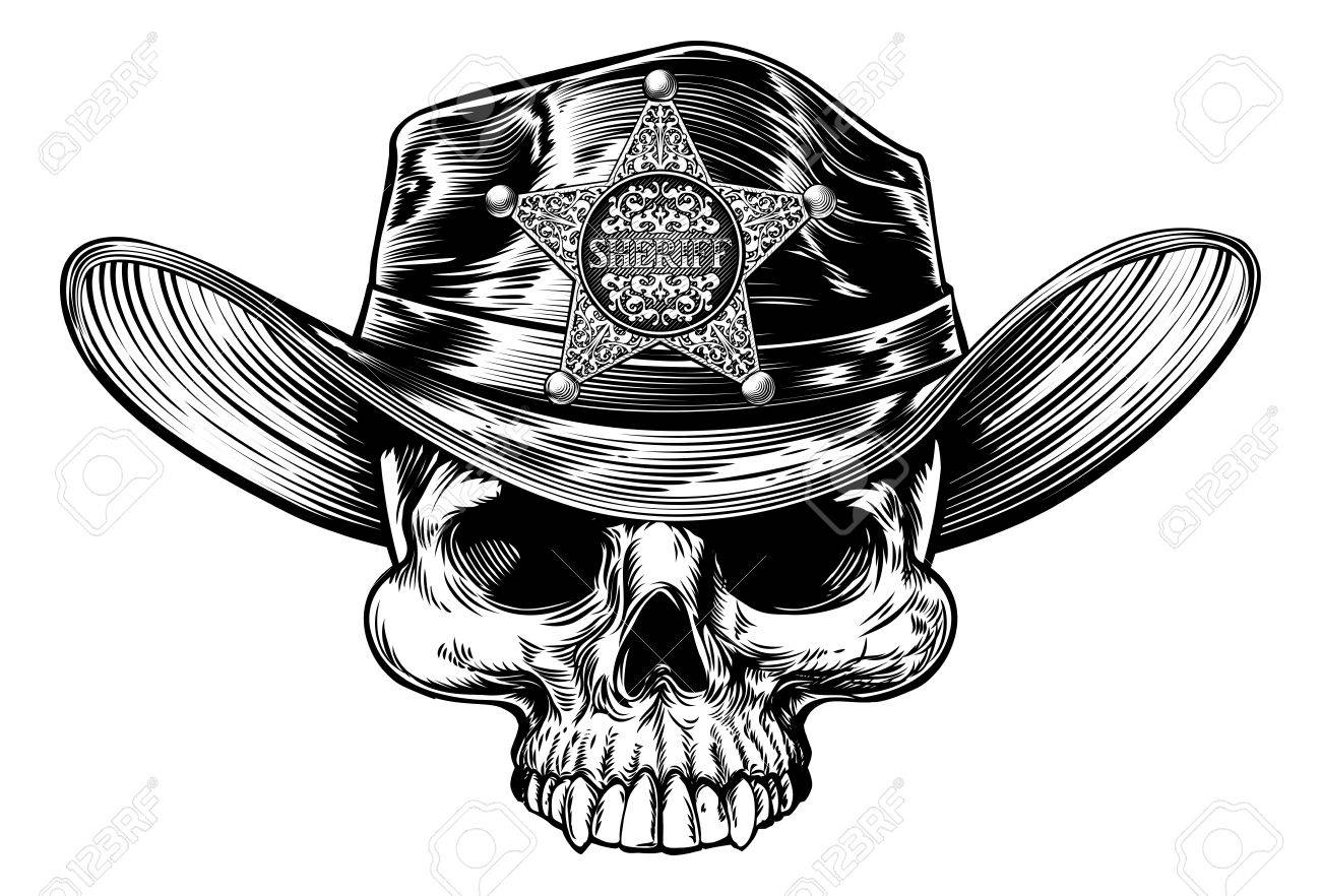 1300x882 Sheriff Star Badge Skull Cowboy Hat Royalty Free Cliparts, Vectors