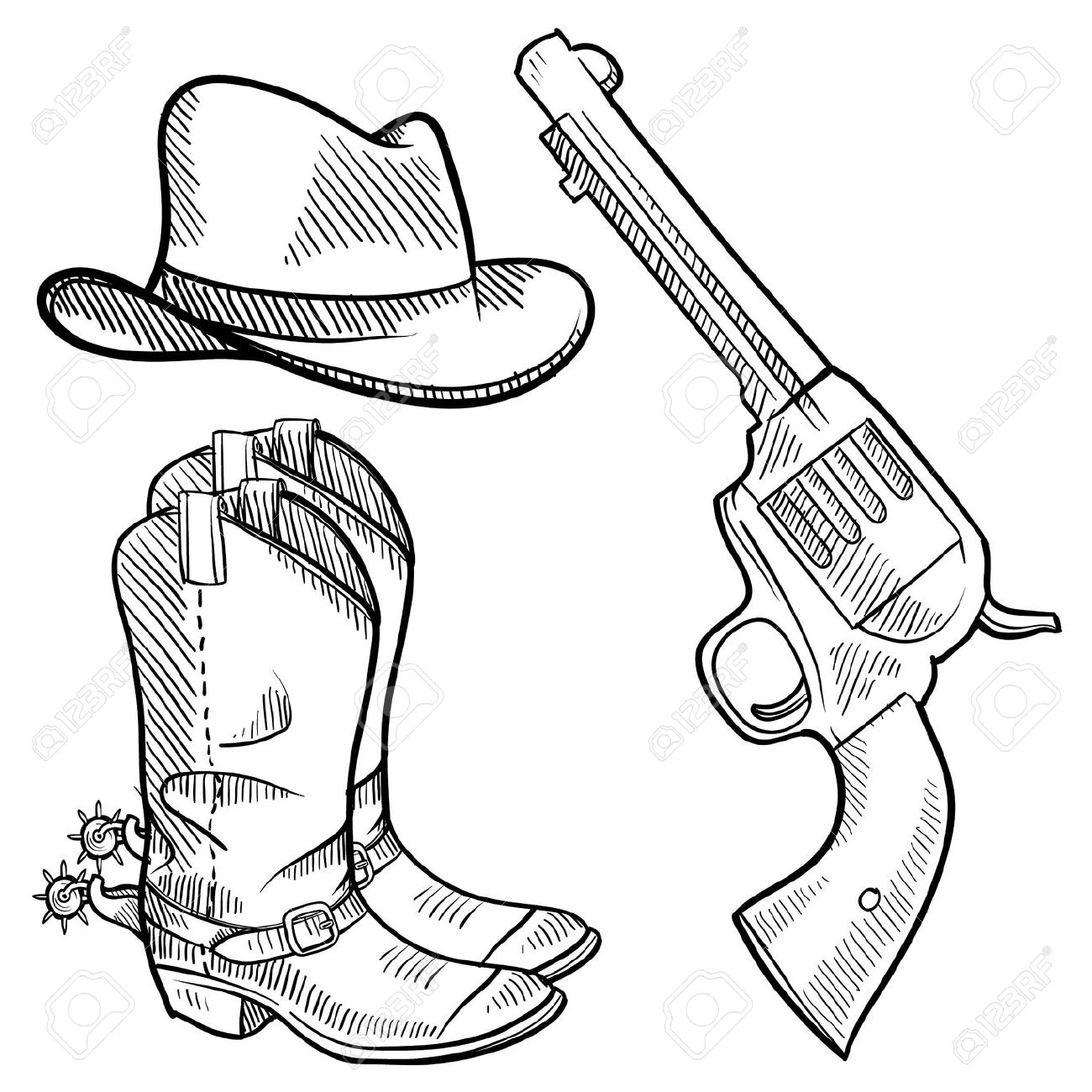 1300x1300 Boots Clipart Cowboy Gun