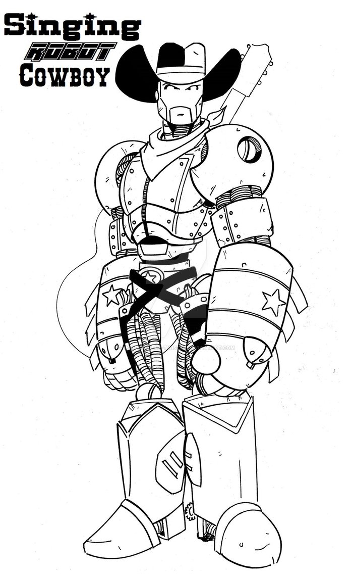 698x1144 Singing Robot Cowboy By Wonderfully Twisted