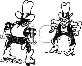 350x283 Two Cowboys In A Gun Fight