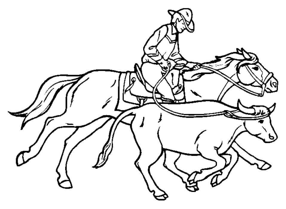 957x700 Coloring Page Cowboy
